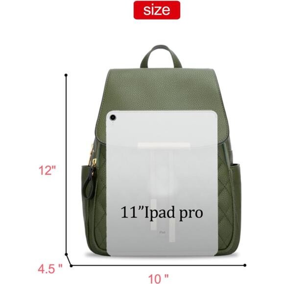 Quilted Trendy Leather Backpack Purse for Women and Ladies Shoulder - Picture 6 of 6